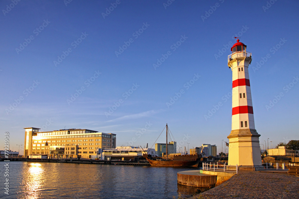 Old lighthouse in Malmo city, Sweden