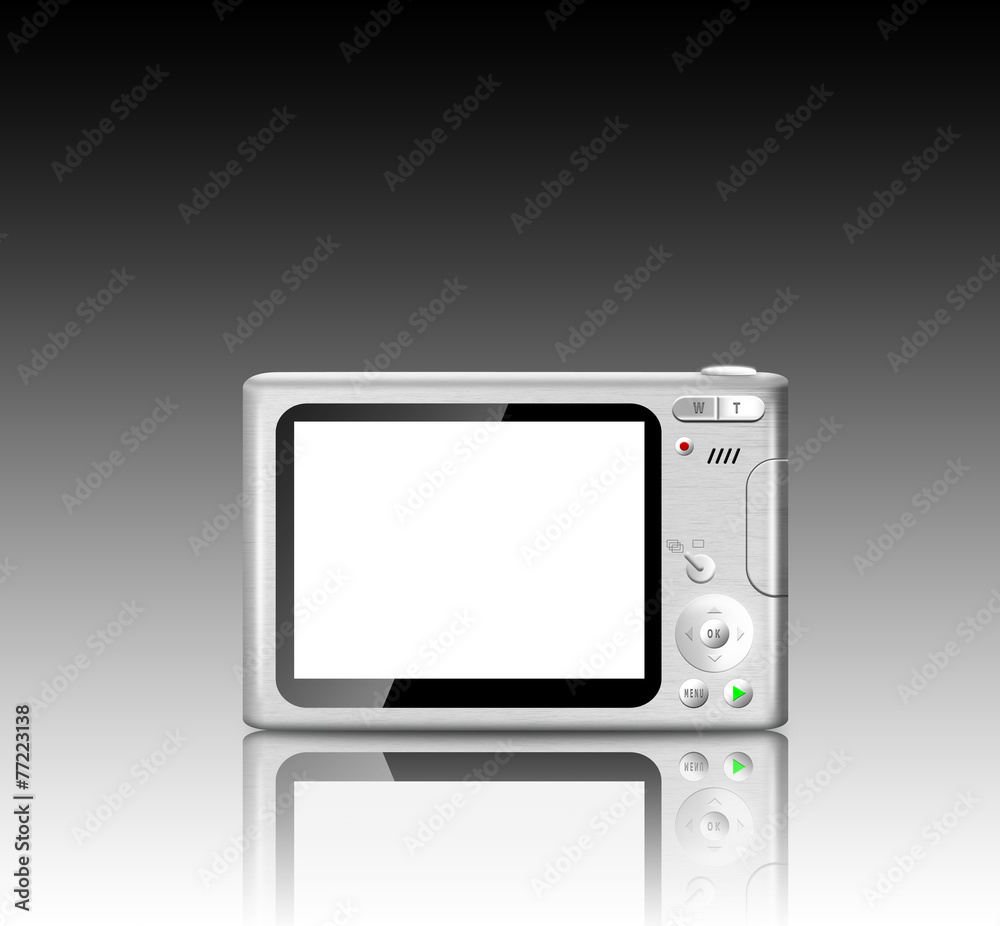 Compact digital camera with empty LCD screen Compact digital camera with empty LCD screen