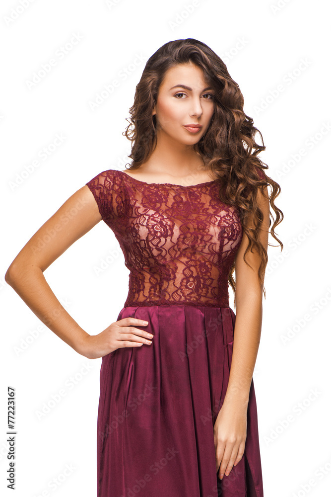 Young woman wearing evening dress