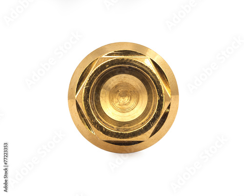 Isolated golden color bolt on white