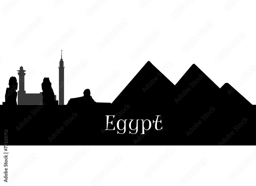 Black vector egypt silhouette skyline