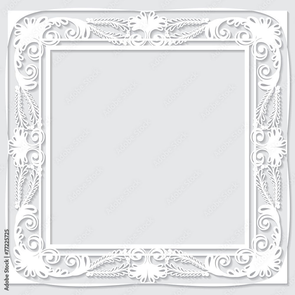Fototapeta premium carved vintage frame made of paper for picture or photo
