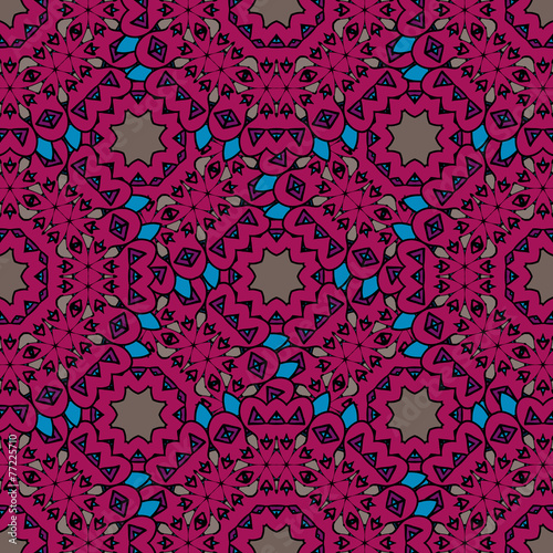 Vintage purple seamless pattern with filigree circles  photo