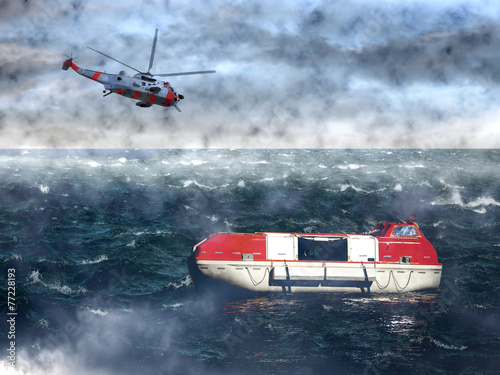 The search for the lost lifeboat - sea rescue mission.