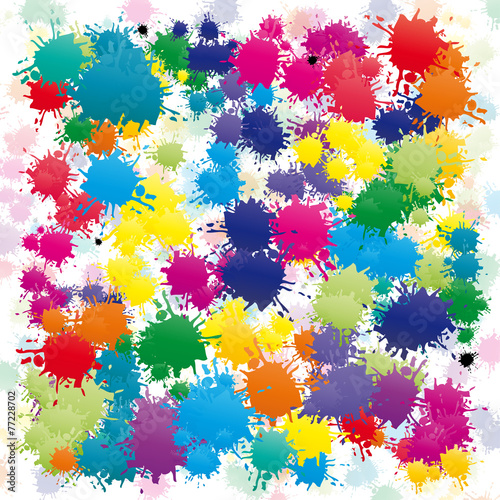Colored splashes in abstract shape