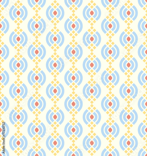 Blue Abstract Lotus Seamless Pattern on Pastel Background photo