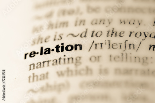 Dictionary definition of word relation photo