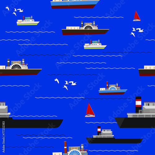 Marine seamless pattern