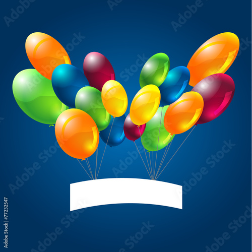 abstract celebration birthday background with colorful balloons