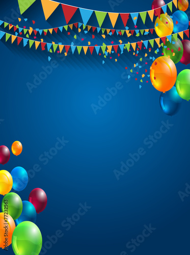 abstract celebration birthday background with colorful balloons