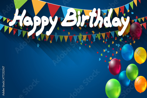 abstract celebration birthday background with colorful balloons