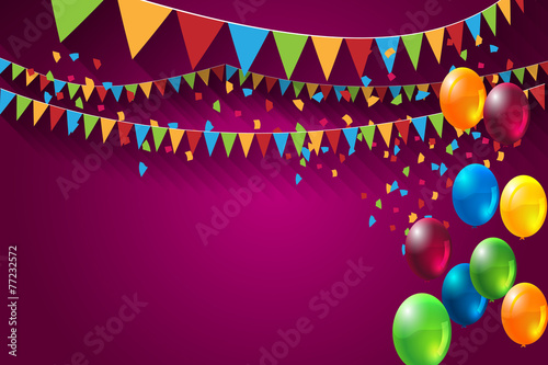 abstract celebration birthday background with colorful balloons