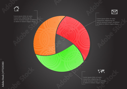 Rounded infographic with ornament