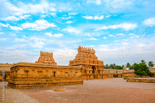 view of the entrance tower at Hindu Brihadishvara Temple  India 