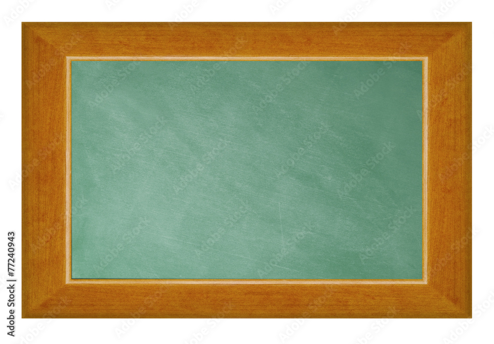 Blank blackboard with wood frame isolated on white background Blank blackboard with wood frame isolated on white background
