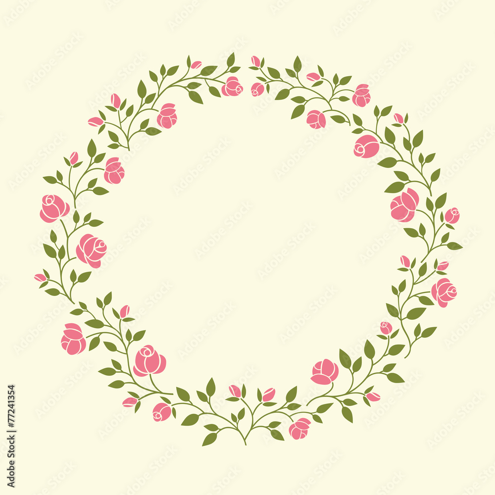 Cute flowers arranged in a shape of the wreath Cute flowers arranged in a shape of the wreath