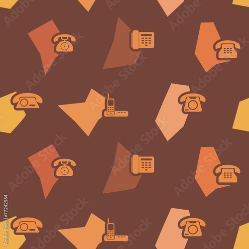 Wallpaper Mural seamless background with telephone icons for your design
