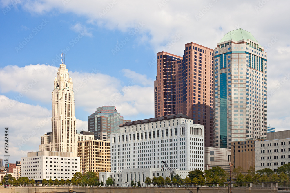 Columbus Ohio USA, skyline of business buildings Columbus Ohio USA, skyline of business buildings