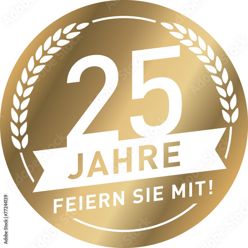 Button 25 Jahre Gold
