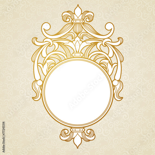 Filigree vector frame in Victorian style.