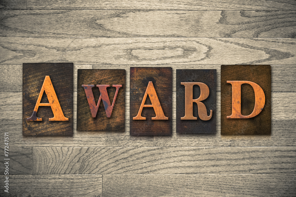 Naklejka premium Award Wooden Letterpress Concept