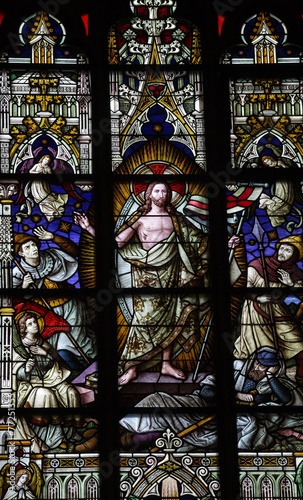 Risen Jesus Christ in stained glass