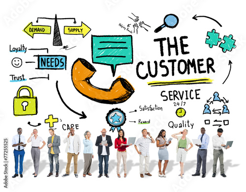 The Customer Service Target Market Support Assistance Concept