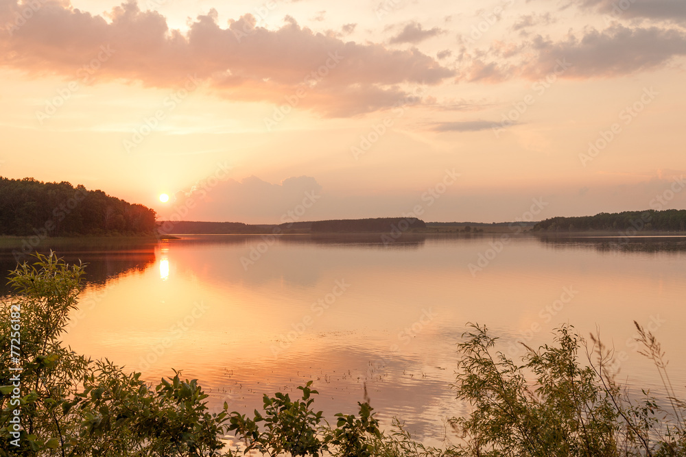 Early morning on the lake near Zhytomyr, Ukraine