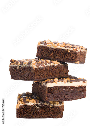 Fresh Peanut Butter Chocolate Brownie Stack