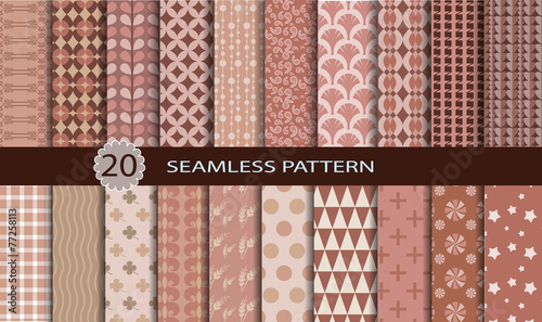 20 retro seamless patterns.vector