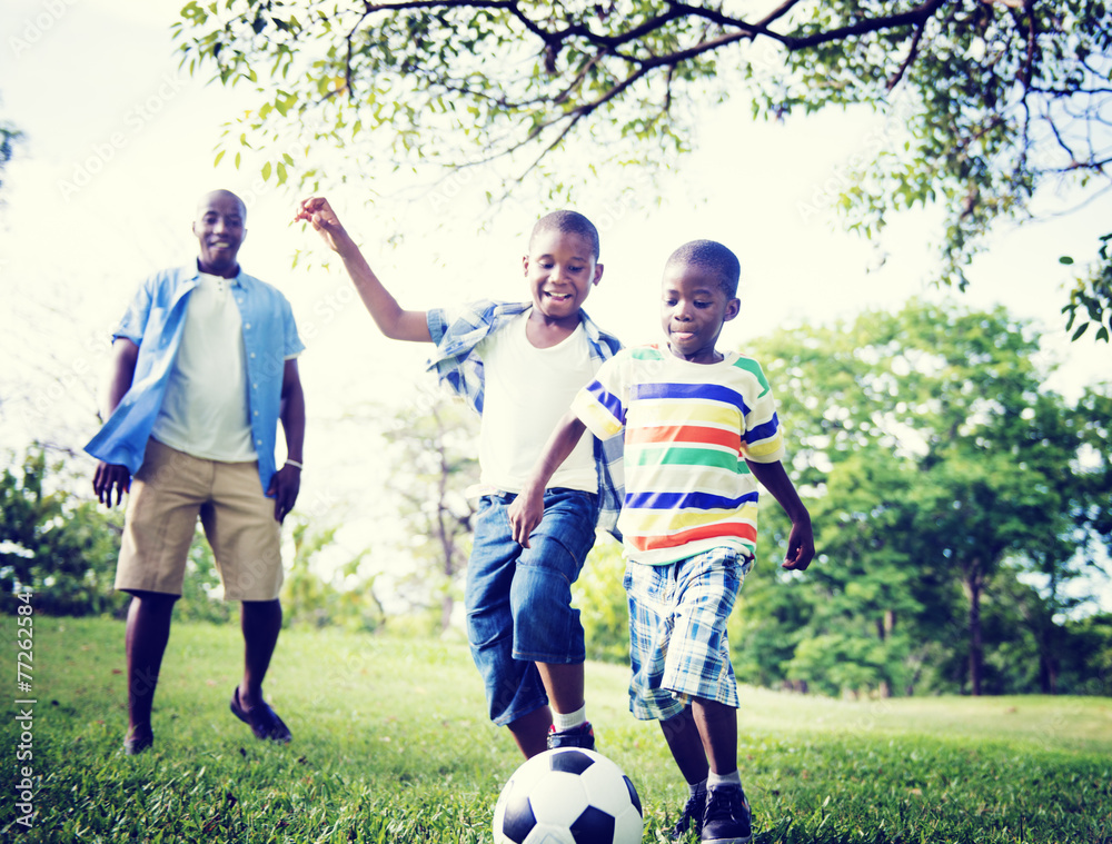 Fototapeta premium African Family Happiness Holiday Vacation Activity Concept