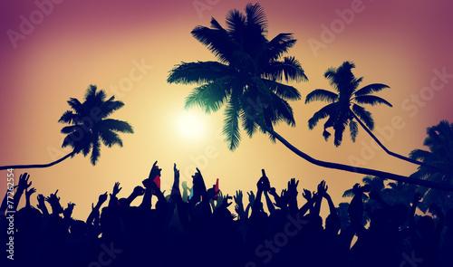 Adolescence Summer Beach Party Outdoors Community Concept