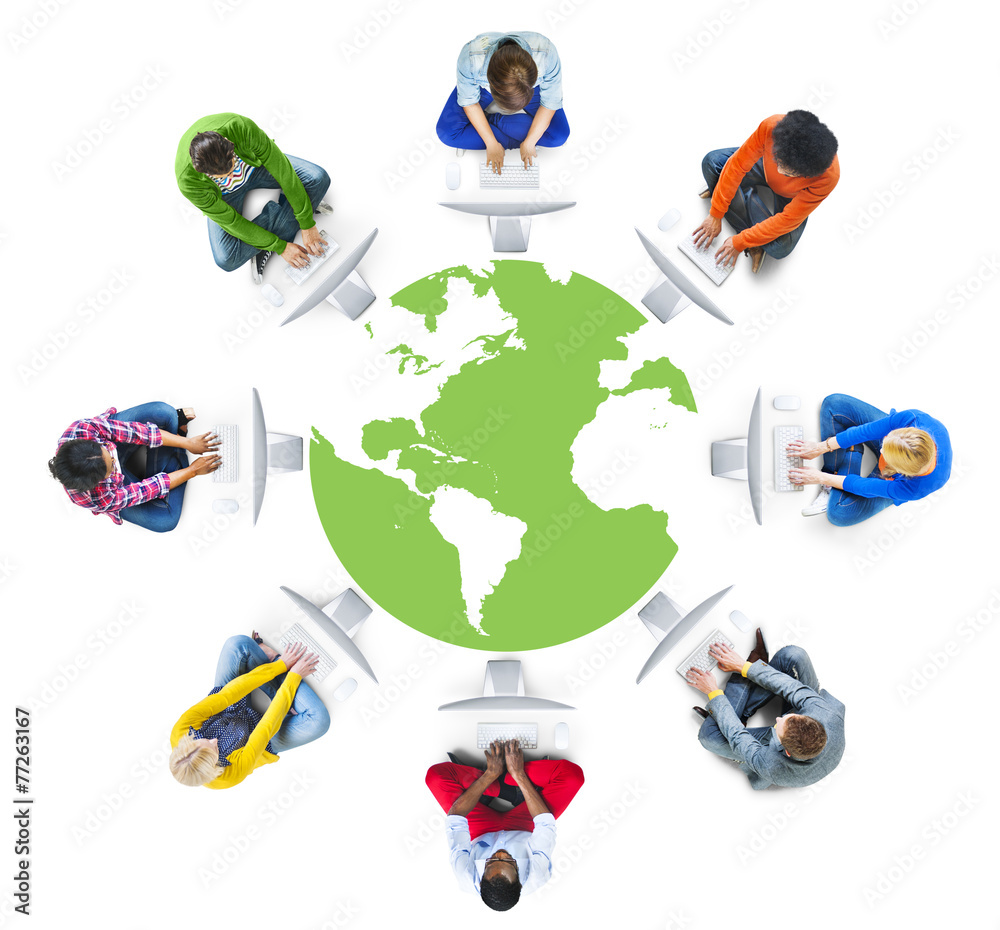People Social Networking Computer Network Concept People Social Networking Computer Network Concept