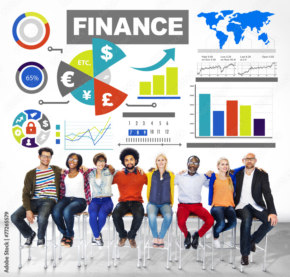 Wunschmotiv: finance bar graph chart investment money business concept #77265579
