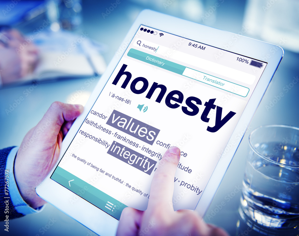 Digital Dictionary Honesty Values Integrity Concept Digital Dictionary Honesty Values Integrity Concept