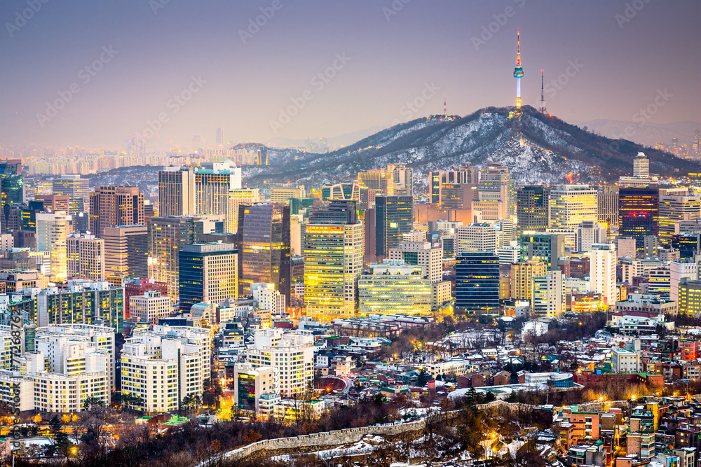 Fototapeta premium Seul, Korea Południowa Skyline