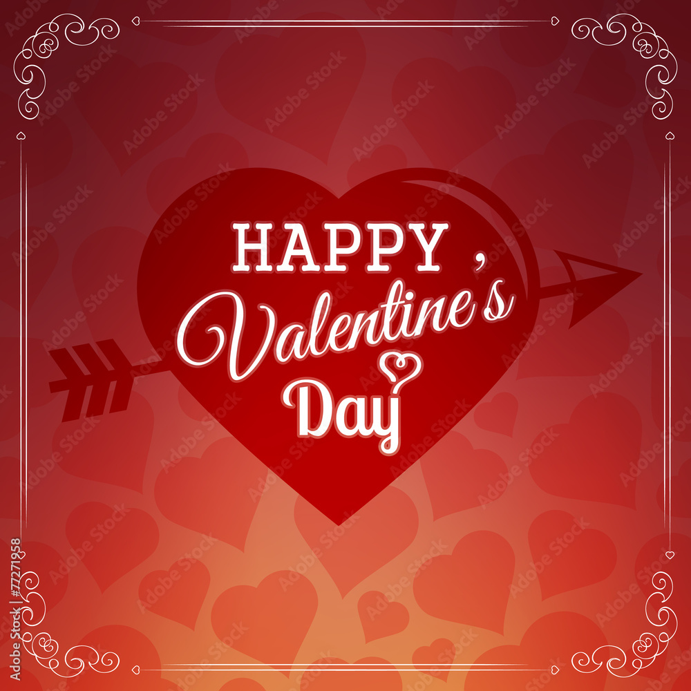 valentines day card with heart and lettering valentines day card with heart and lettering