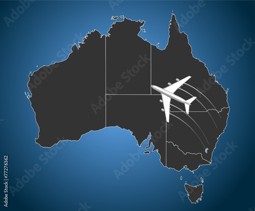 Australia airline,map,flight