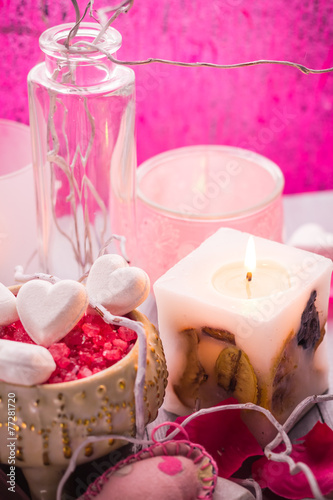 Spa composition Valentines Day heart love body health