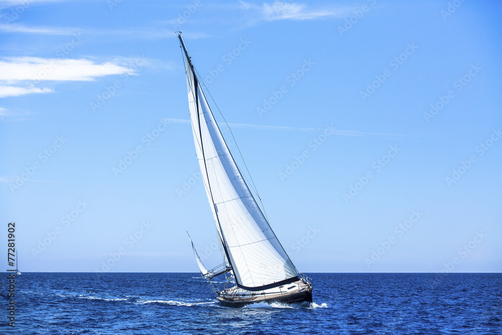 Sailing in the wind through the waves. Romance.