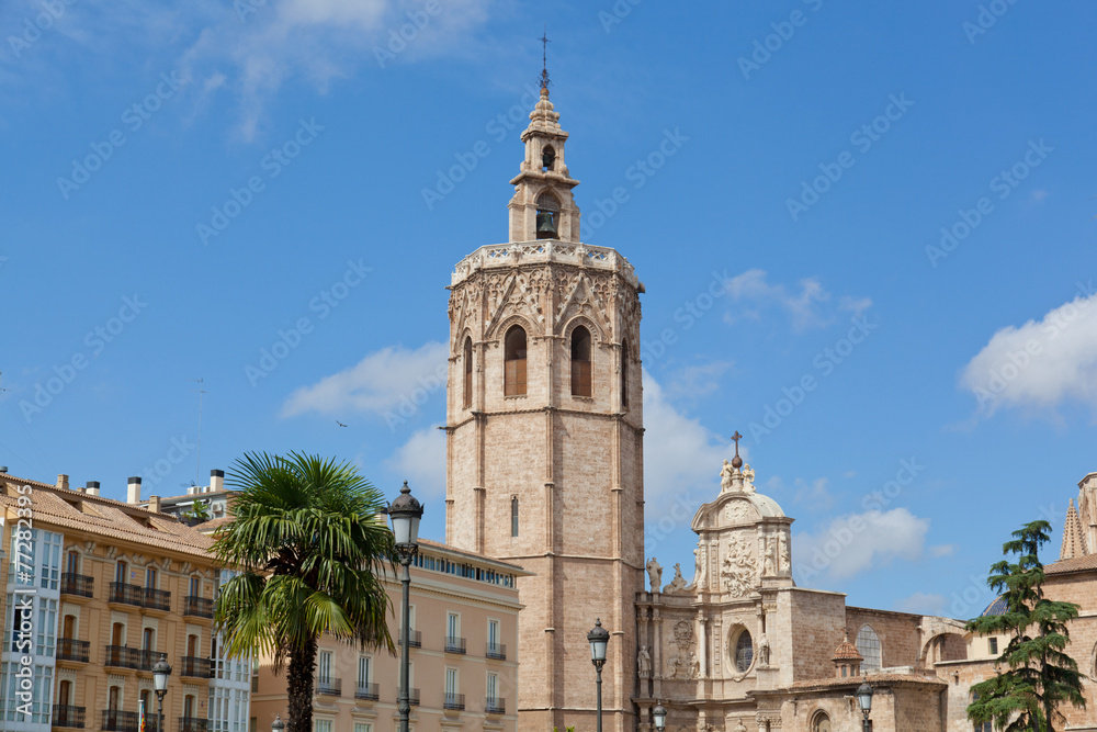 Fototapeta premium View of facade of the Cathedral Church.Valencia