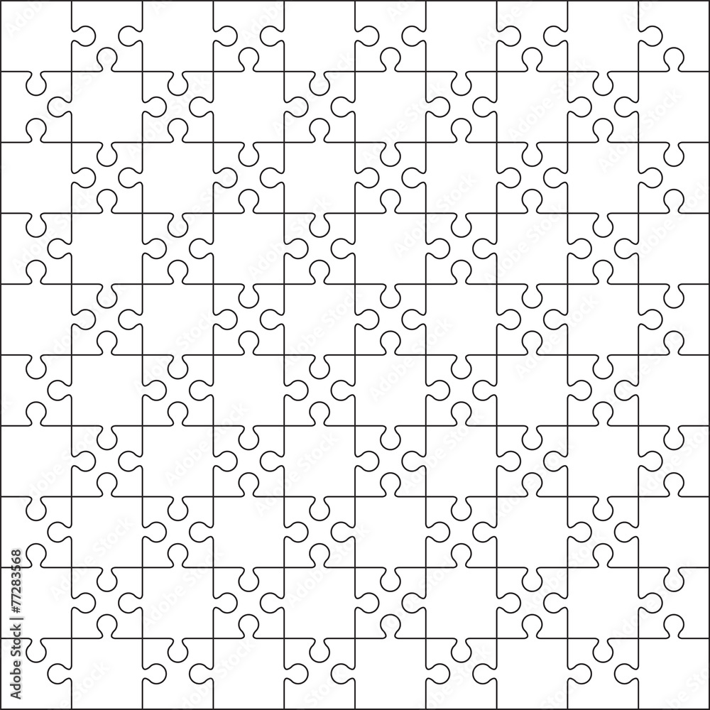 100 Jigsaw puzzle blank template or cutting guidelines Stock Vector | Adobe  Stock