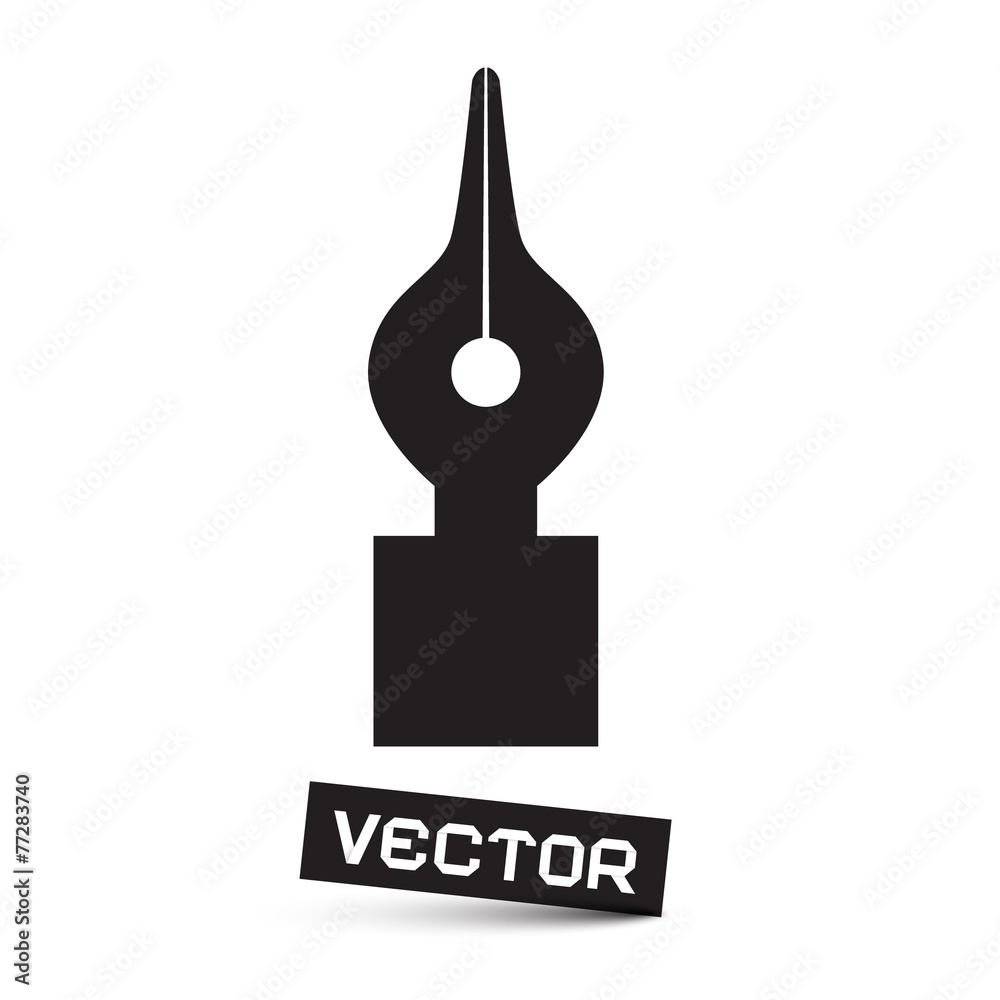 Vector Symbol - Black Pen Icon Isolated on White