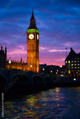 London. Big Ben clock tower.