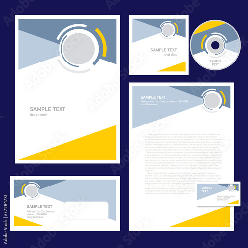 corporate identity template design geometric abstract circle