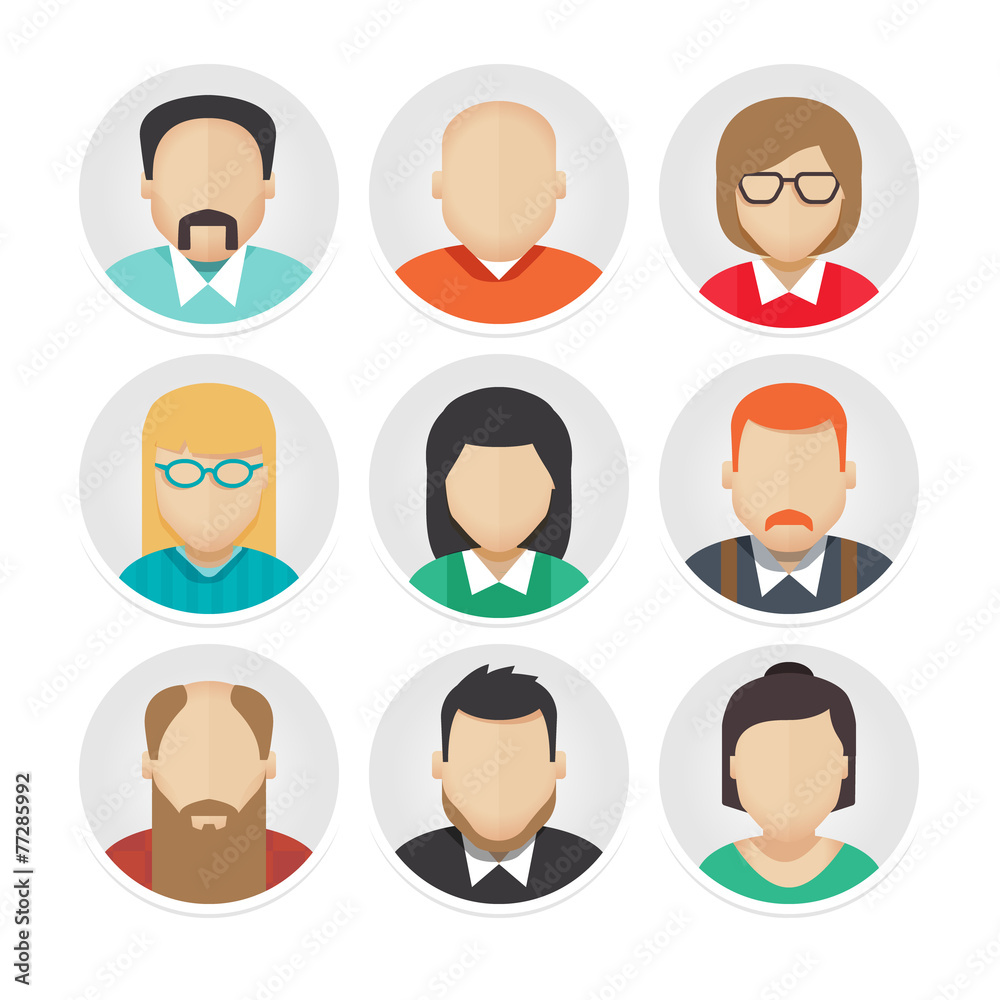 Vector Flat Avatar Character Icons Set 2 Vector Flat Avatar Character Icons Set 2