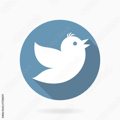 Flying Bird  Icon With Flat Design