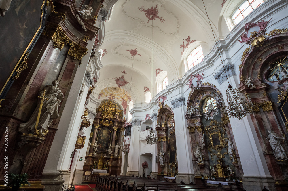 Church interior in Linz, Austria