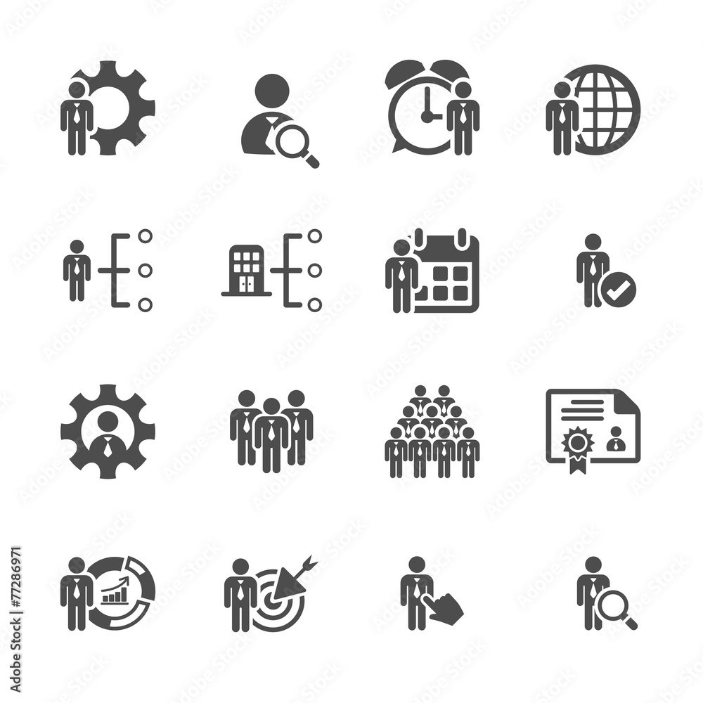 business and human resource management icon set, vector eps10 business and human resource management icon set, vector eps10