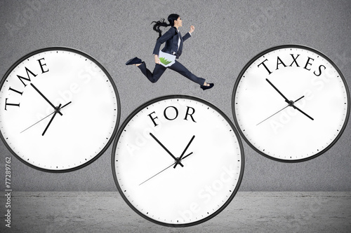 Concept of time for taxes photo